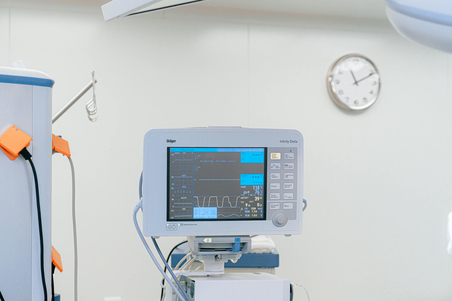 Professional medical monitoring equipment in a corporate health center