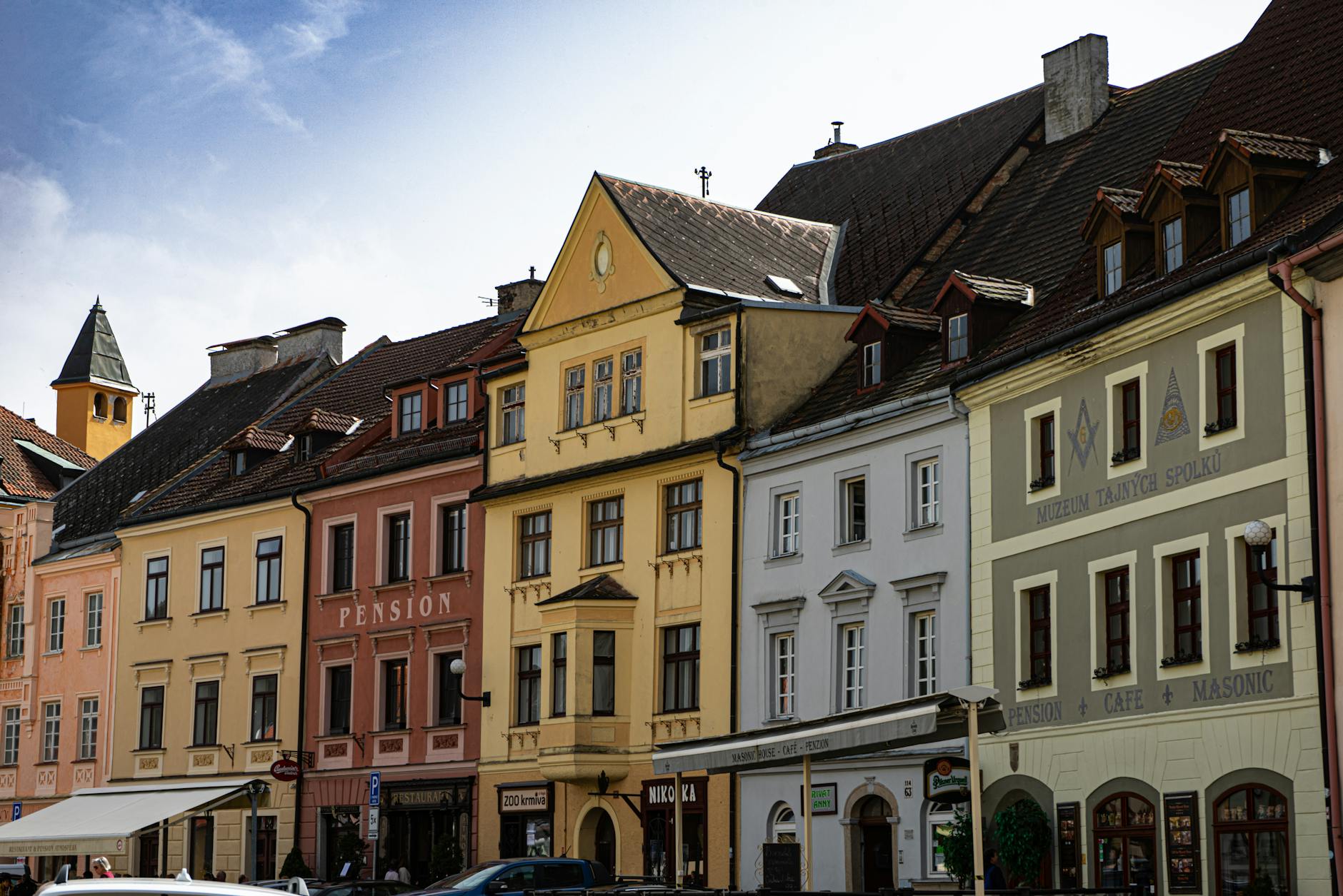 Modern European corporate buildings representing international business success