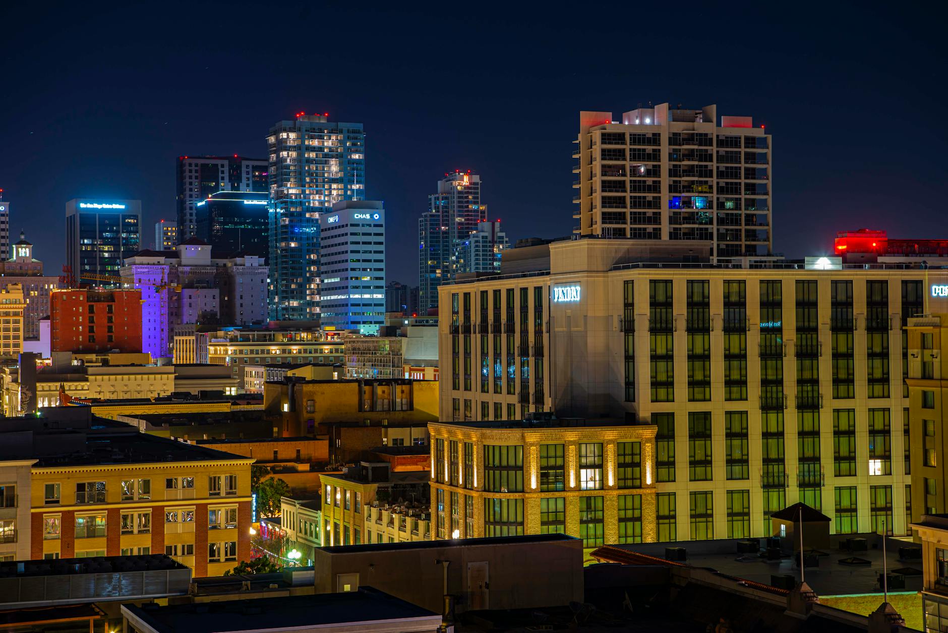 Downtown city skyline showing mix of office buildings and urban development in changing real estate market