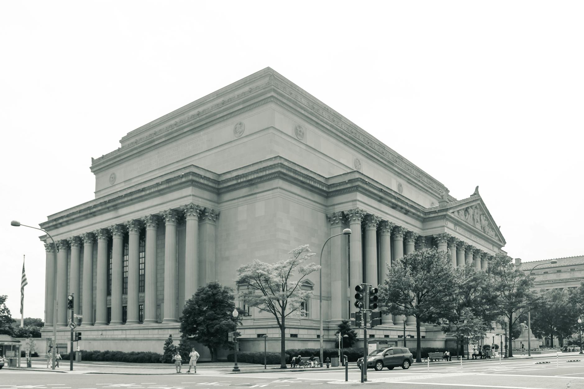 Government treasury building representing federal financial securities