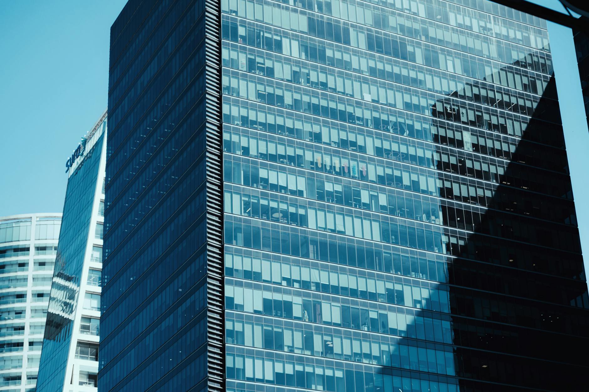Urban office buildings and commercial real estate properties affected by changing work patterns