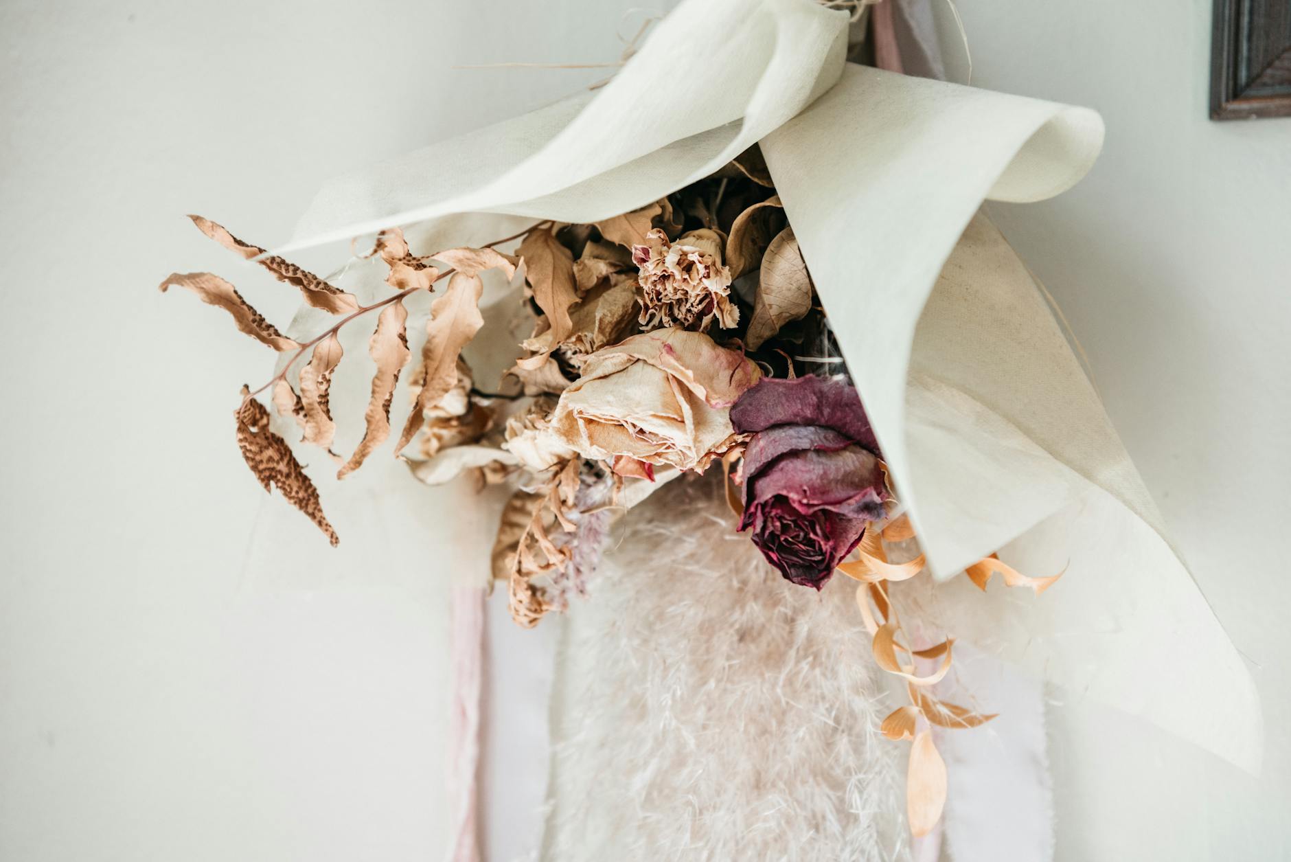 Beautiful preserved flower arrangement showcasing dried and treated botanical materials