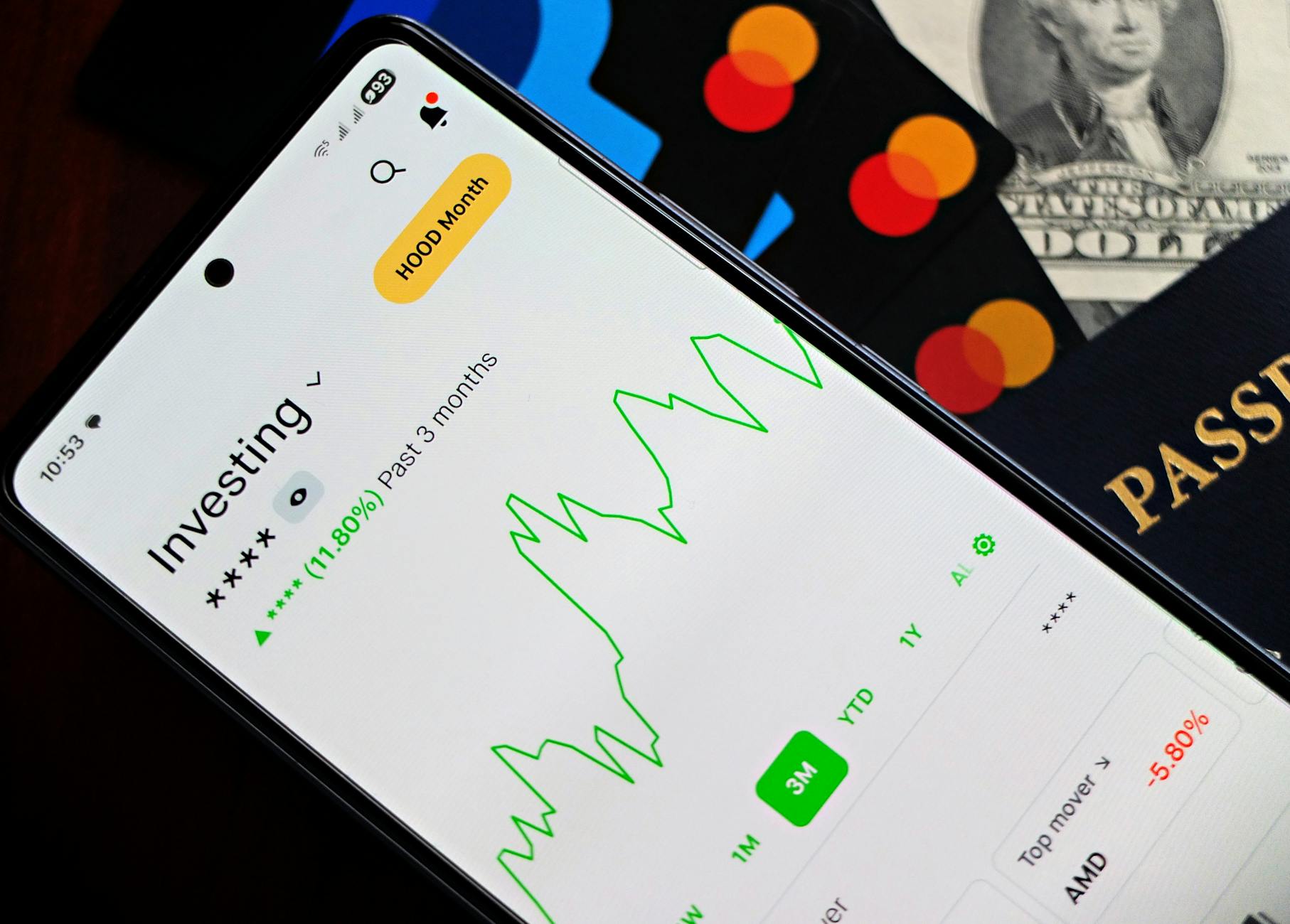 Investor reviewing a structured investment portfolio chart at a desk