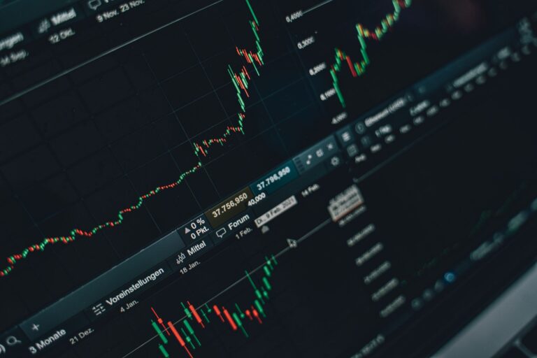 Financial charts showing stock market performance and income yield trends