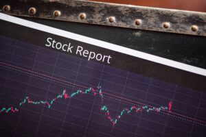 Financial charts showing stock price movements during a merger announcement period