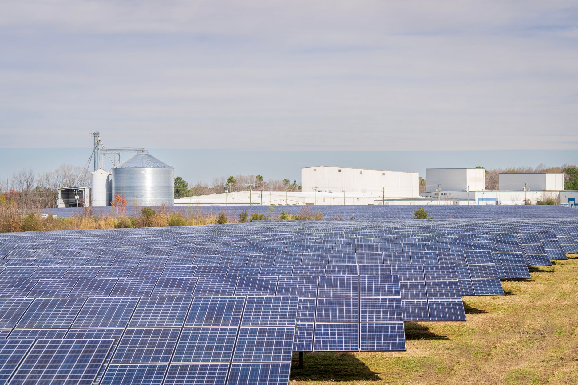 Large solar farm in an open field representing renewable energy infrastructure debt assets
