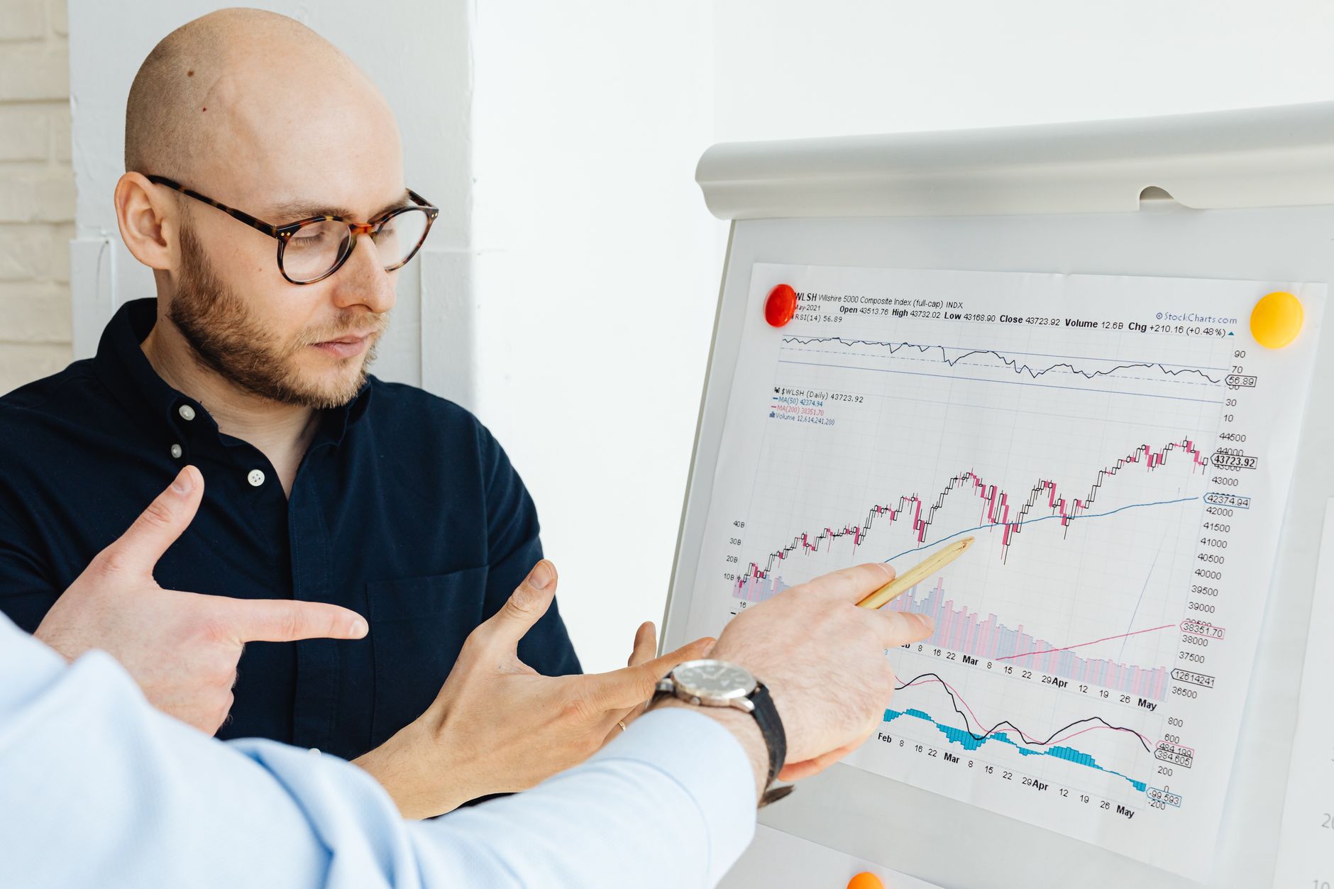 Stock market display board showing preferred share prices and yield data