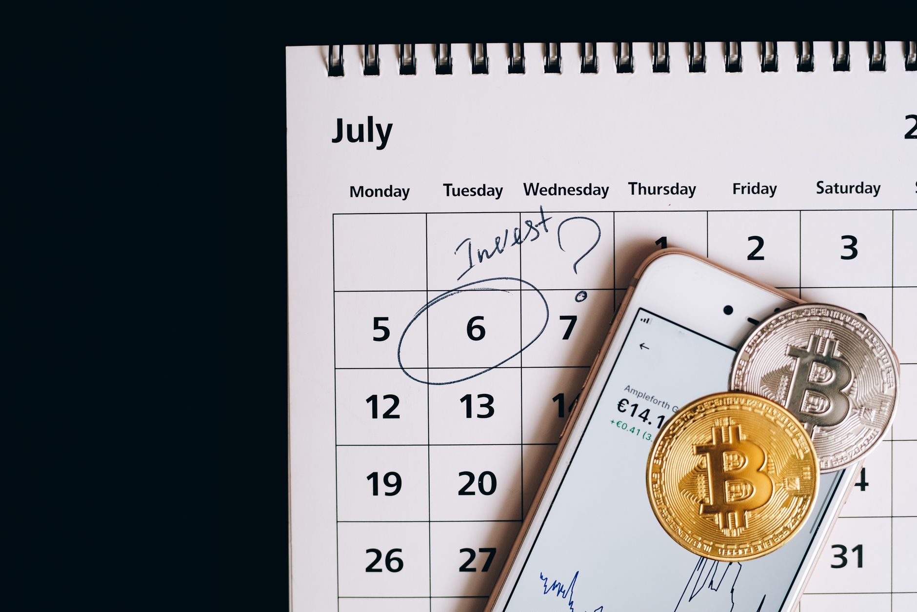 Calendar and financial planning documents representing maturity date scheduling for bond ladders