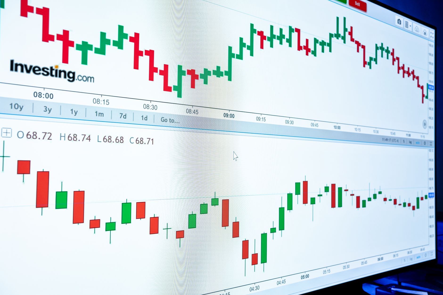 Investor analyzing ETF allocation on a tablet with financial data visible